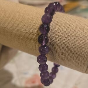 Elegant Amethyzt Purple Beaded Bracelet